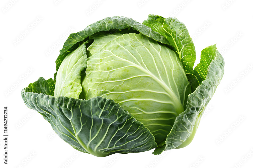 Fototapeta premium a head of cabbage on a white background