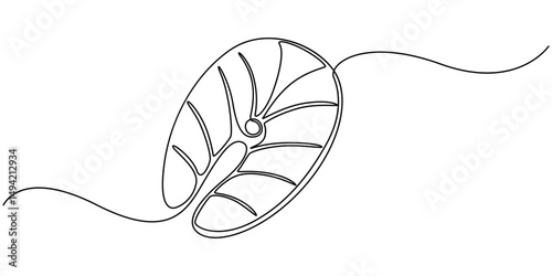 Meat Single Line Icon, Continuous one line vector drawing of piece of fish salmon line art, Vector illustration continuous one single line drawing of piece of salmon cut across in silhouette.