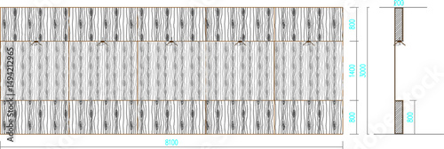 vector illustration sketch image silhouette design detail furniture cupboard partition wall