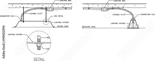 vector illustration sketch silhouette design detail lighting fixture installation