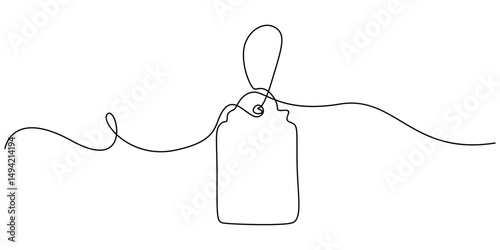 Black Friday sale concept in continuous line. Tag emblem with percent discount. Linear background of percent sign. One continuous line drawing of a percent sign, One continuous line drawing blank.