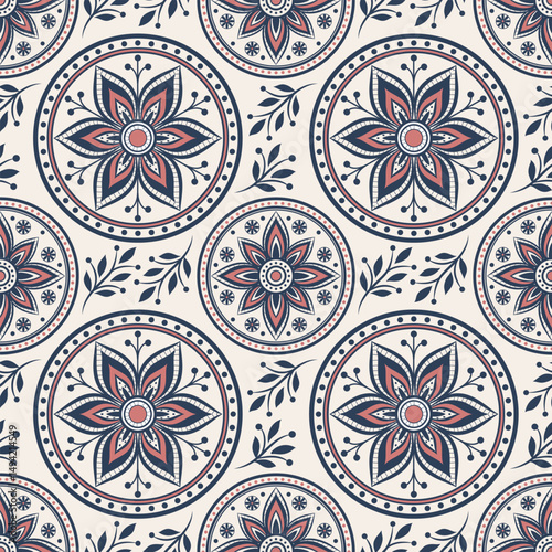 Flowers and Leaves Design Elements Seamless floral pattern