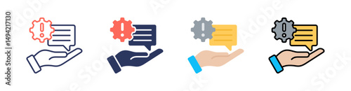 Support Multi Style Icon Set Vector 