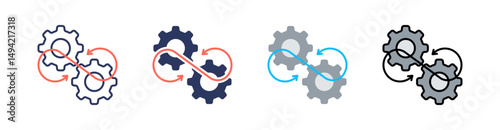 Integration Multi Style Icon Set Vector 