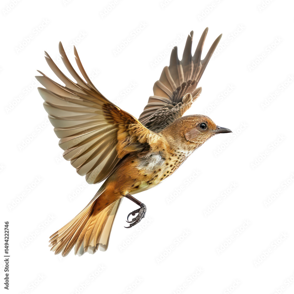 Fototapeta premium Rallidae bird fly full body isolate on white background