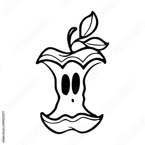 Halloween apple ghost illustration