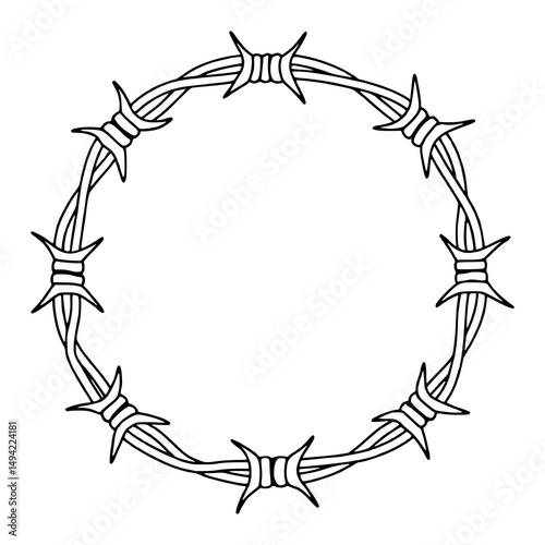 barbed wire circle frame