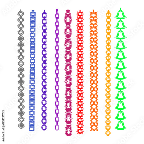 Chain pattern brush set, editable colors and separate file.