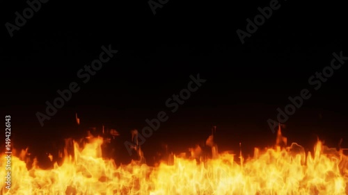 3d rendering of fire animation with dark background