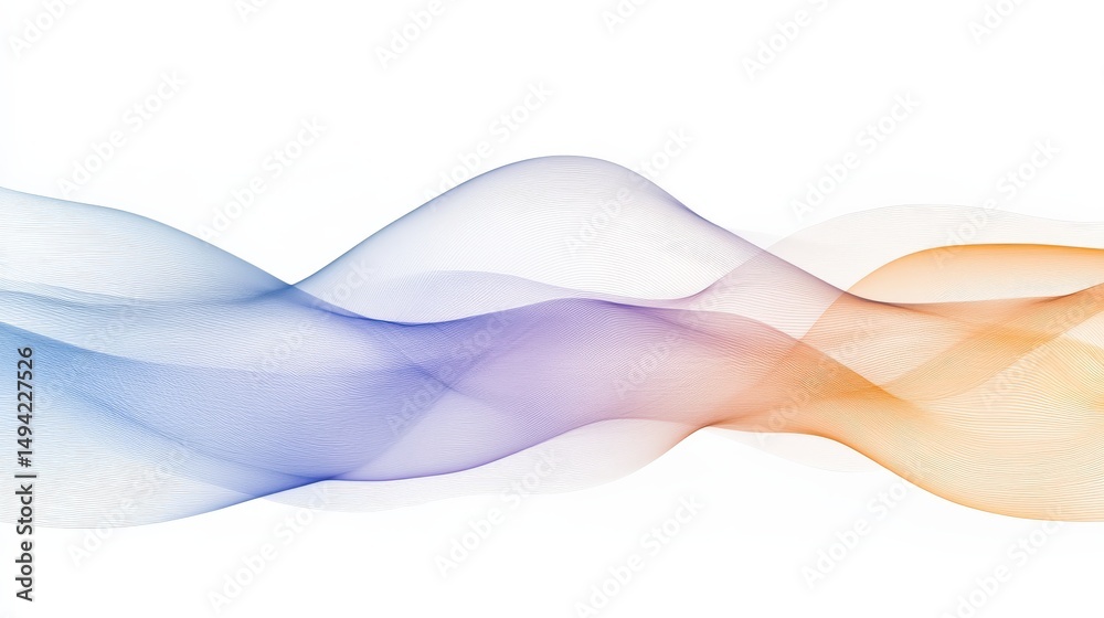 Obraz premium Abstract Skyline with Flowing Lines and Holographic Textures