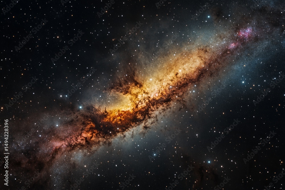 Fototapeta premium Cosmic Nebula in Dark Night Sky