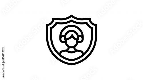 security minimalist stroke animation