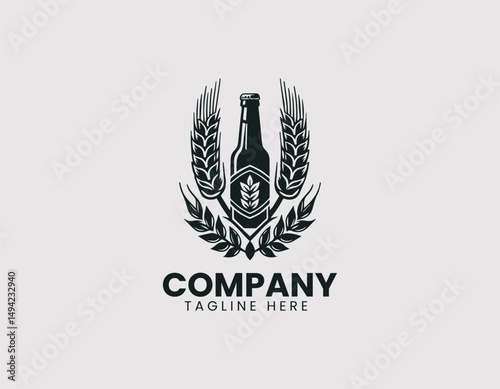 Antique Emblem for Craftsmanship Brewery Label Design Vector Logo, Vintage Emblem Craft Beer Label Design Vector Logo