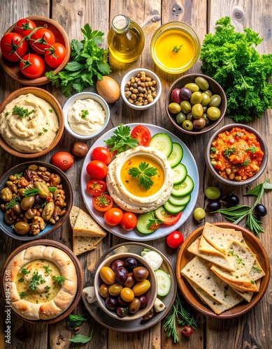 Wallpaper Mural Mediterranean Diet A Colorful Spread of Healthy Ingredients Torontodigital.ca