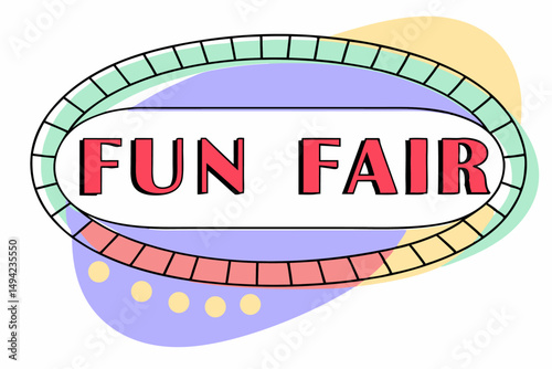 Neon sign reading fun fair in bright red lighting conveying excitement and retro amusement vibes perfect for nightlife and event posters