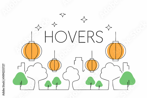 Asian cityscape with floating kanji text and cherry blossoms offering a serene and cultural visual ideal for travel or art themed content