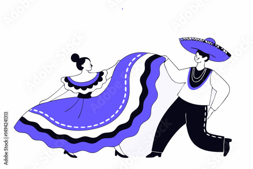 mexican festive dancers  lively fiesta celebration
