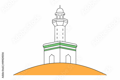 minimalist outline drawing of islamic holy