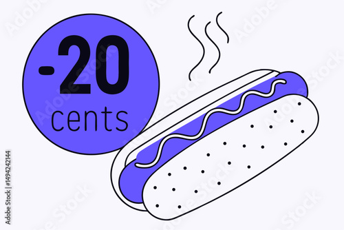 Classic Retro Hot Dog Advertisement Featuring Hot Steaming Hot Dog Design