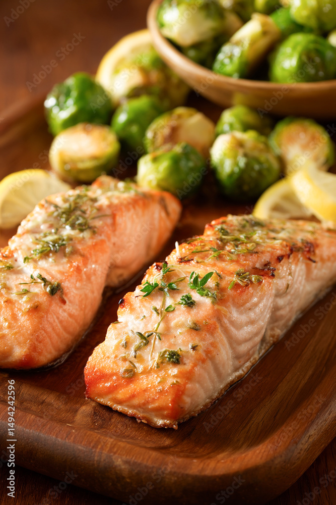 Baked Salmon and Brussel Sprouts Baked Salmon and Brussel Sprouts