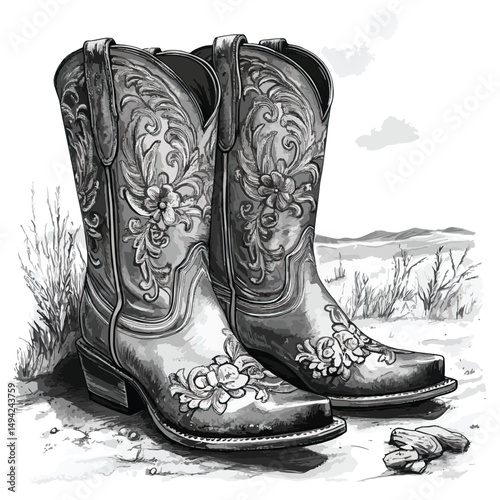 cowgirl boots clip art