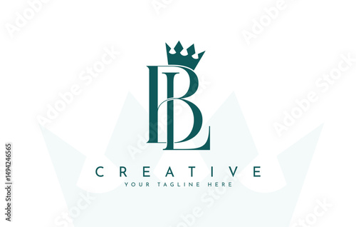 BL initials logo with crown Creative brand identity