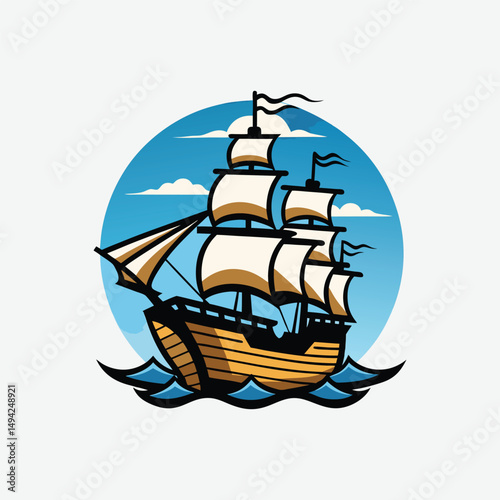 High-Quality Ship Vector Illustration – Nautical, Marine, and Vintage Sailing Designs for Graphic Projects