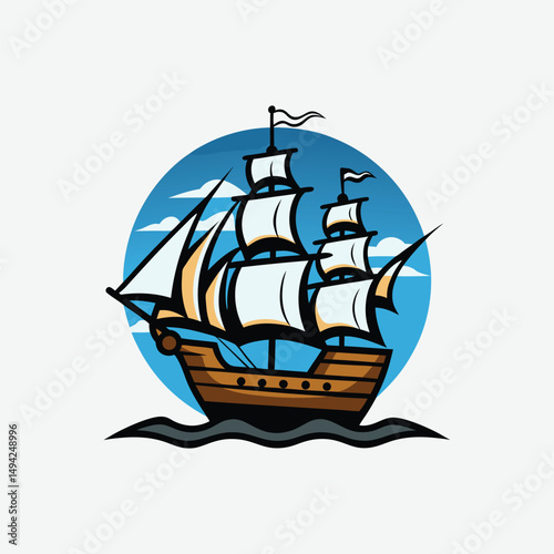 High-Quality Ship Vector Illustration – Nautical, Marine, and Vintage Sailing Designs for Graphic Projects