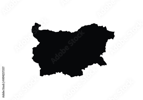 Bulgaria silhouette. This image displays the black outline of the Bulgaria map, highlighting its geographical shape and borders. Vector clipart illustration design.