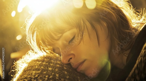 Tired exhausted woman resting on couch wrapped in blanket, recovering from sickness and fatigue, concept of health care, wellness and self care at home.