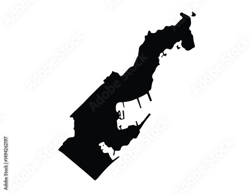 Monaco silhouette. This image shows the black silhouette of the Monaco map, highlighting its geographical shape and borders. Vector clipart illustration design.