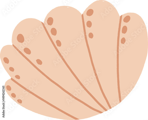 Minimal Seashell Vector in Cute Hand-Drawn Style