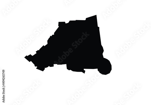 Vatican city silhouette. This image shows the black silhouette of the Vatican City map, with its country geographical shape and borders. Vector clipart illustration design.