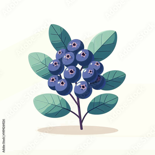 Blueberry delight A cluster of ripe berries bursts from verdant leaves