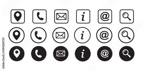 All-in-One Contact & Navigation Icons Pack – Clean, Editable Vector Icons for Designers & Developers
