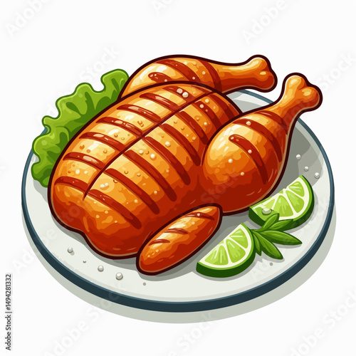 grilled chicken with vegetables