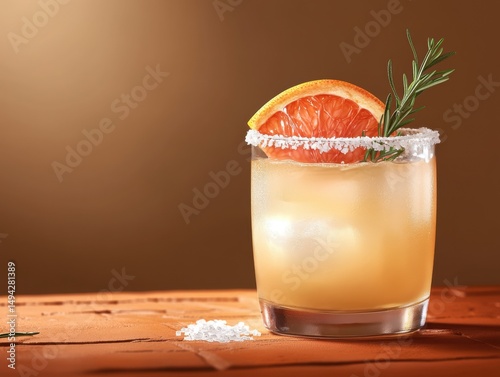 Classic Paloma Cocktail in Mexican Terracotta Setting