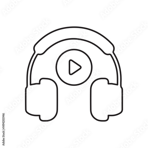 Video lesson line icon