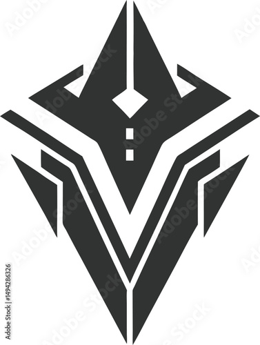 Minimal Abstract Tech Icon Futuristic Design Shape of Tomorrow