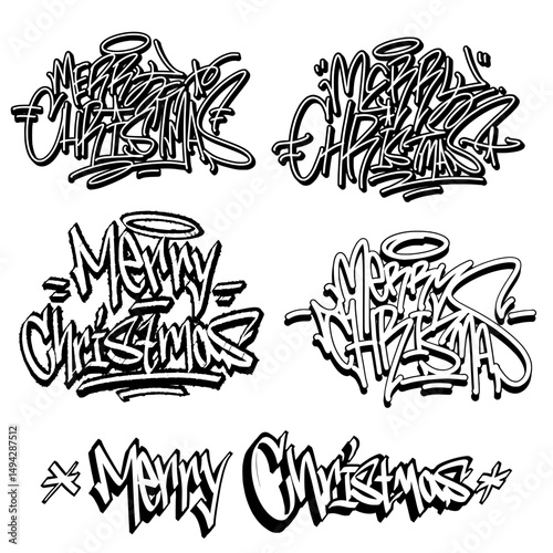 Merry Christmas greetings in graffiti style