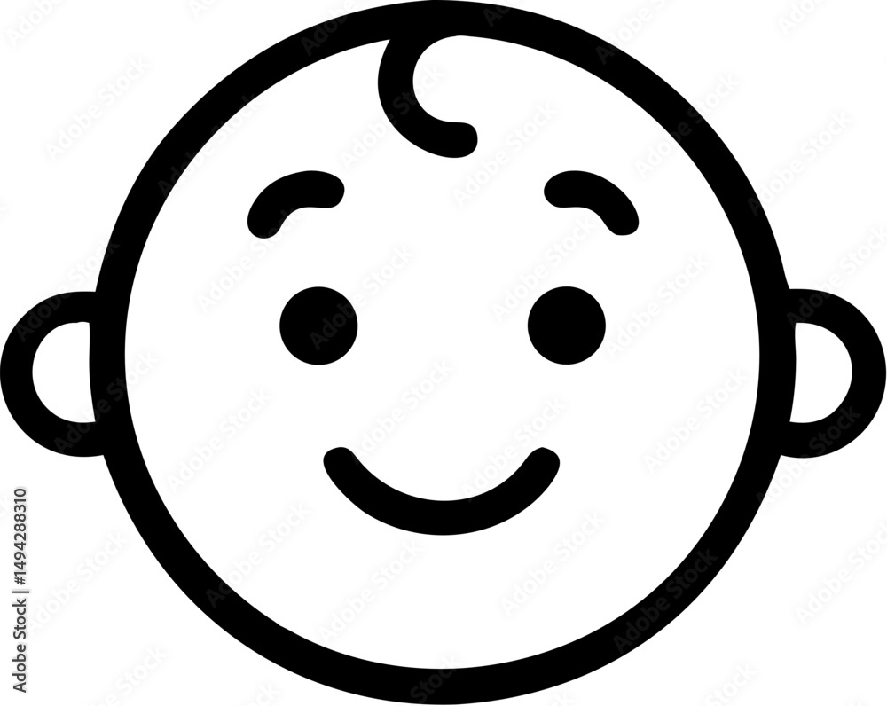 Fototapeta premium Happy chocolate smiley face vector icon with a joyful expression