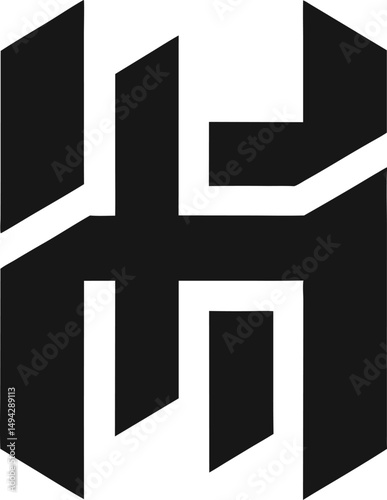 Abstract H Icon Modern Tech Design Essence of Design