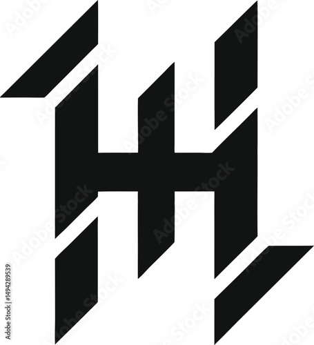 Abstract H Icon Modern Tech Lookbook Designs Impact