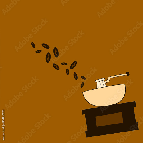 coffee grinder illustration background
