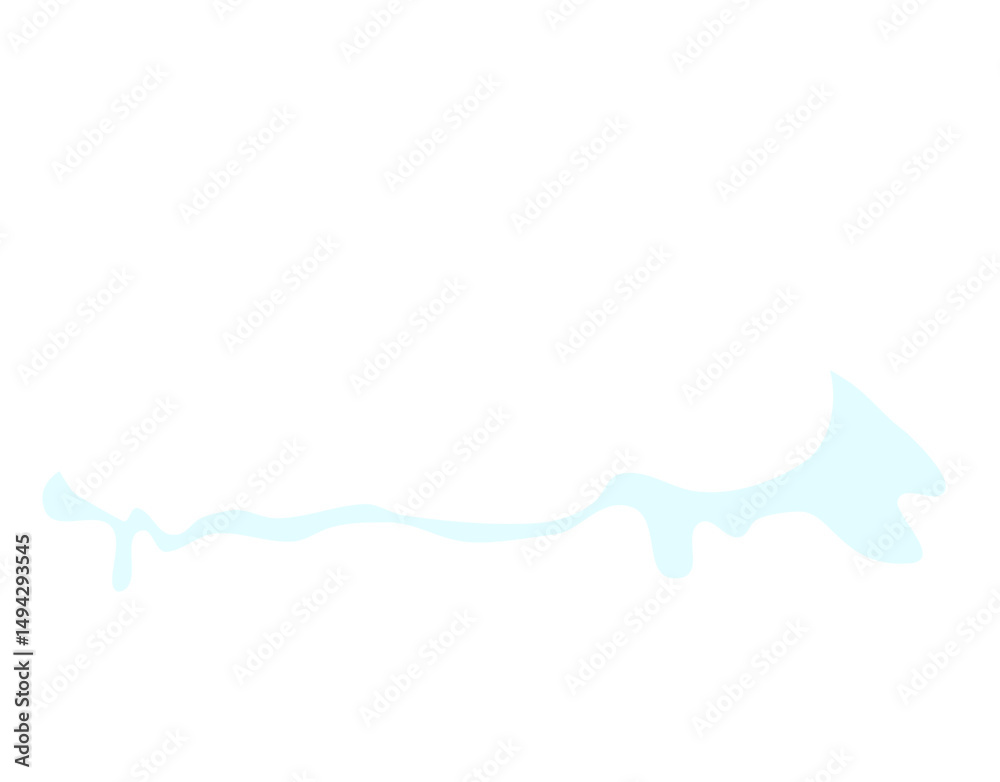 Obraz premium Light Blue Splash, Drips and Pools, Minimalist Design Element on White.