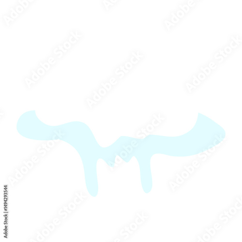 Minimalist Light Blue Drip on White Background