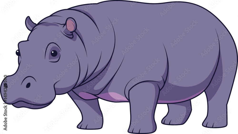 Obraz premium Hippopotamus Vector Illustration
