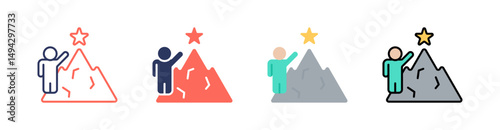 Ambition Multi Style Icon Set Vector 