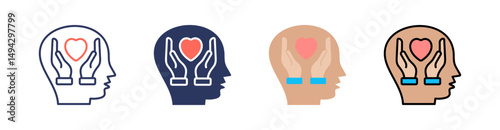 Empathy Multi Style Icon Set Vector 