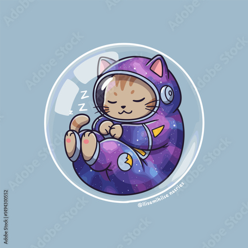 Playful space pet drifting happily through zero gravity.